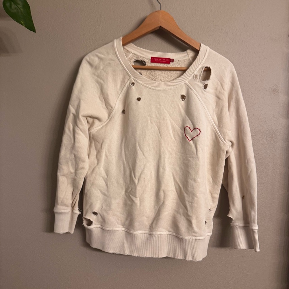 n:PHILANTHROPY Cream Textured Sweater